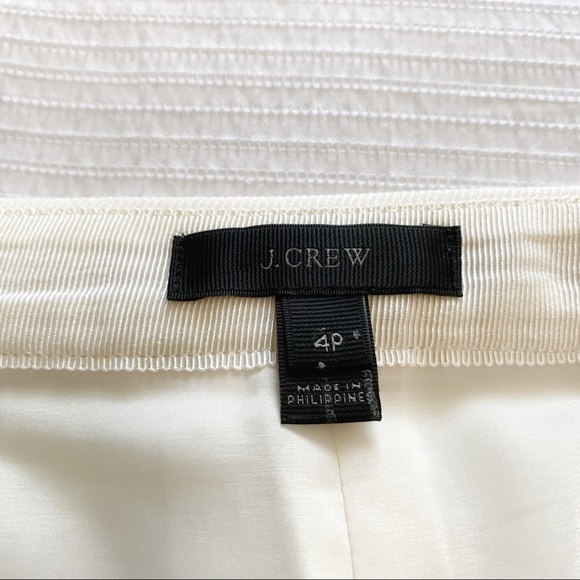 J CREW PETITE CREAM ASYMMETRICAL FRONT ZIPPER RIBBED PENCIL SKIRT - 4P - Picture 7 of 12